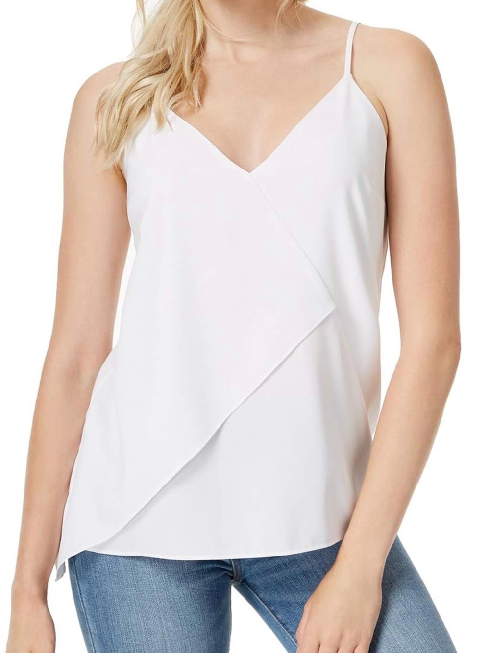Bar III Ivory Layered V-Neck Cami